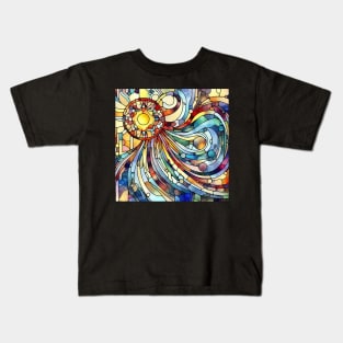 Psychedelic looking abstract illustration of stained glass Kids T-Shirt